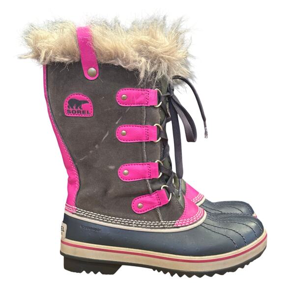 Sorel Joan of Arctic Youth 3 Waterproof Winter Snow Boots Faux Fur Trim - Picture 1 of 8